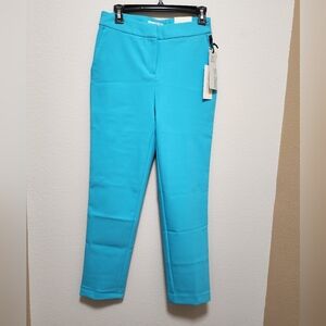 Rachel Zoe Bright Turquoise Hi-Rise Slim Leg Pants SZ 4 NWT